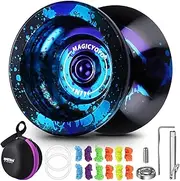 [MAGICYOYO] N11 Professional Unresponsive Yoyo, Dual Function Yoyo Alloy Metal Yoyo for Beginner Adults, Trick Yoyo with Flat Bearing + Axle + Bearing Removal Tool + Yoyo Storage Bag + 12 Yoyo Strings