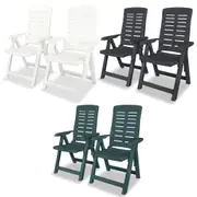 2/4/6x Reclining Garden Chairs Plastic Folding White/Green/Anthracite vidaXL
