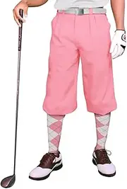 Pink Microfiber Golf Knickers (Plus Fours) for Men