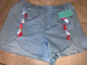 Nwt Copper Key Chambray Tassel Pull On Girls Shorts XL $39