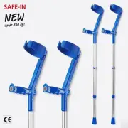Rebotec Safe In Soft Forearm Canadian Crutches (Pair), Colour: Blue