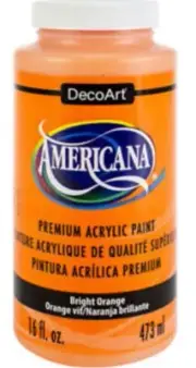 DecoArt Americana Premium Acrylic Paint, 16 Oz., Bright Orange