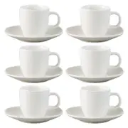 6PK Ecology Elegant Tableware Porcelain Haven Espresso Cup & Saucer 80ml