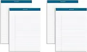 TOPS Double Docket Writing Tablet, 8-1/2 x 11-3/4 Inches, Perforated, White, Narrow Rule, 100 Sheets per Pad, 4 Pads per Pack (99612)