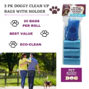 60 PET POOP BAGS CLEAN DISPOSABLE DOG POO WASTE GARBAGE BAGS LOO DISPOSAL BAG AU