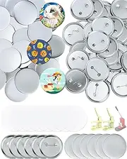 150Pcs 58mm/2.28 Blank Round Button Badge Making Kit - Includes Metal Pin Backs, Chrome Covers & Clear Films for Button Maker Machine