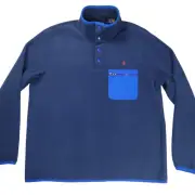 Polo Ralph Lauren Fleece Jacket Men's Large Blue Mockneck Pullover Long Sleeve