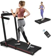 Centra 2 in 1 Folding Treadmill for Walking Jogging and Running, Walking Pad with Incline, Portable Under Desk Treadmill, 2.5HP Compact Low-Noise,Remote Control, LED Display,Home,Office,Black