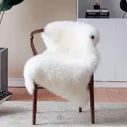 Australian Sheepskin Lambskin Rug Long Wool Fluffy Genuine Skin Rug in White