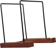 Versatile Record Display Holder Iron Wood Record Rack Cd Storage Compact Elegant