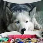Lovely Dog Blue Eyes 3D Wall Hang Cloth Tapestry Fabric Decorations Decor