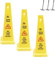 MATTHEW Caution Wet Floor Safety Cones for Indoors and Outdoor+3Window Squeegees