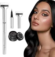 Bottom Eyelash Stamp Kit, Lower Lash Stamp Kit Waterproof, 2-in-1 Eyeliner & Lower Eyelash Stamp Set, Lower Eyelash Stamps Quick Eye Makeup Tool, Eyelash Stamper for Bottom Lashes (Brown,1 PCS)