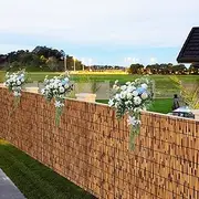 Garden Privacy Fence, Decorative Bamboo Fence, Natural Reed Fence, Balcony Privacy Screening Fence Roll, Wind Block Sunshade Fence Screen, Outdoor, Gallery, Restaurant, Hotel(4.3x10ft(131x305cm))