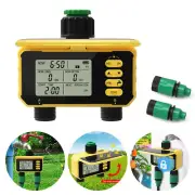 Garden Solar Smart Dual Water Watering Timer Outdoor Farm Irrigation Automatic