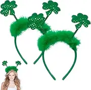 [yayafunfun] 2pcs Irish Shamrock Head Bopper with Green Clover Leaf Headband Deely Boppers St. Patrick’s Day Novelty Irish Gifts Fancy Dress Hair Accessory for Adults