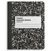 Staples Composition Notebook 9.75" x 7.5" College Ruled 100 Sh. Black TR55064MCC