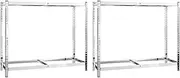 2-Layer Silver Steel Tire Rack - Heavy Duty Shelving for Garage Storage, 110x40x110 cm, Space-Saving Solution for Organizing Car Wheels & Tires