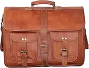 16" leather messenger bag laptop case office briefcase men computer distressed shoulder bag