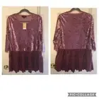Suzanne Betro medium shirt with lace hem New Fall Autumn Dark Mauve Top New NWT