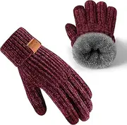 UCQKLI Winter Gloves for Women Chenille, Womens Gloves Cold Weather Warm Fleece Lined, Gloves for Women Touchscreen Fingers