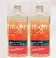 2 Bath & Body Works Boost ~ TANGELO WOODS Aromatherapy Body Wash Foam Bath