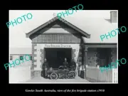 OLD POSTCARD SIZE PHOTO OF GAWLER SOUTH AUSTRALIA FIRE BRIGADE STATION c1910