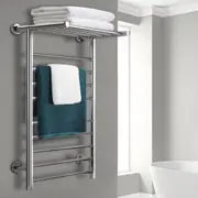 Electric Heated Towel Rail Warmer Bathroom Heater Rack Wall Mounted 14 Bar