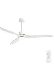 60 Inch DC Ceiling Fan with Lights and Remote Control, 3 Reversible Carved 6 Sp