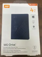 NEW NEVER USED Western Digital 4TB External Hard Disk Drive, WDBCTC0040BBL-WEWM