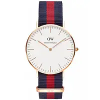 在飛比找ETMall東森購物網優惠-DW Daniel Wellington 經典藍紅帆布錶帶-