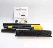 Pet Hair Rubber Broom with Carpet Rake and Pet Brush, 2 in 1 Floor Brush