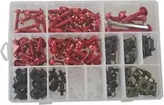 Motorcycle Fairing Bolt Kit for Y&amaha for MT-07 for FZ-07 for YZF-R125 2008-2019 200pcs Motorcycle Fairing Bolt Kit Body Screws Clips(Red)
