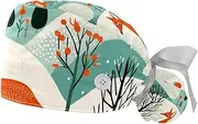 [YTYVAGT] 2-Pc,Gourd-Shaped Working Cap,Fisherman Hat with Buttons and Cotton Sweatband,Cartoon Forest Fox Rabbit