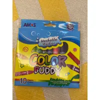在飛比找蝦皮購物優惠-「韓國AMOS」 可水洗12色細字水性彩色筆 美術 文具
