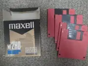 4 BLANK MAXELL MF2HD OPEN BOX 3.5"FLOPPY DISKS