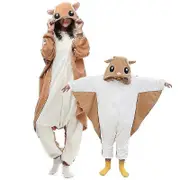 Kids Flying Squirrel Onesie Adult Women Men Kigurumis Pyjamas Animal Cartoon Pajama Homewear Hallowe kids110 Fit100-110cm