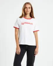 Classic Ringer Short Sleeve T-Shirt White/Red