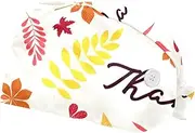 [WOSHJIUK] Working Hat 2 Pack Scrub Caps for Women,Thanksgiving Background Autumn Leaves,Tie Back Cap Adjustable Scrub Hat