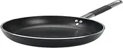 Pentole Agnelli Aluminium Black Crystal Straight Frying Pan 5 Mm. Thick with Handle, Diameter 24 Cm.