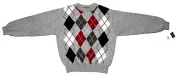 NWT Duck Head Gray Argyle Crew Neck Pullover Sweater Boy's Size 6M 100% Cotton