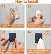 Adhesive Hooks, Stick on Stainless Steel Towel Robe Razor Wall Bathroom Hooks