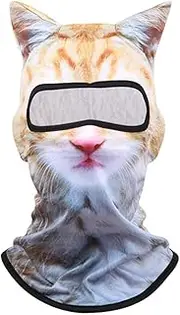 [Generic] Cat Ski Mask 3D Cat Ski Balaclava Sheisty Face Mask with Ears Breathable Full Face Cat Sheisty Mask with Ears Outdoor Activities (A)
