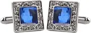 [JYHLSHBA] Cufflinks For Men 1 Pair Of Square Zircon Enamel Cufflinks Men'S French Shirt Suit Cufflinks Cufflinks