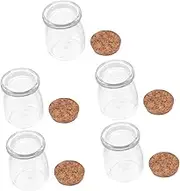 BATHVEVE 5pcs Transparent Glass Wishing Bottles with Cork Creative Storage Jars for DIY Crafts Messages and Decorative Use and Compact Design for Parties and