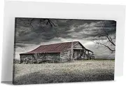 Old Barn Canvas Wall Art, Barn Farmhouse Wall Art 18L" x 12W" Barn Artwork - 07