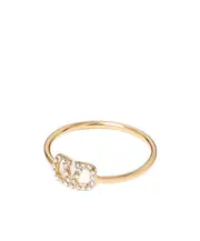 VLOGO SIGNATURE METAL AND SWAROVSKI CRYSTAL RING 11,13,15 Yellow