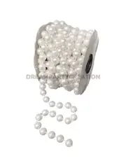 WHITE 10mm String Faux Pearl Beads Choose Length