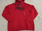 Polo Ralph Lauren Red Pullover Hoodie Sweater Mens XLT XL Tall NWT