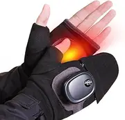 [Generic] Rechargeable Heated Gloves,Quick Heating Winter Warm Heated Gloves | Adjustable Electric Heating Mittens, Portable Fingerless Heating Gloves for Fishing, Cycling, Camping